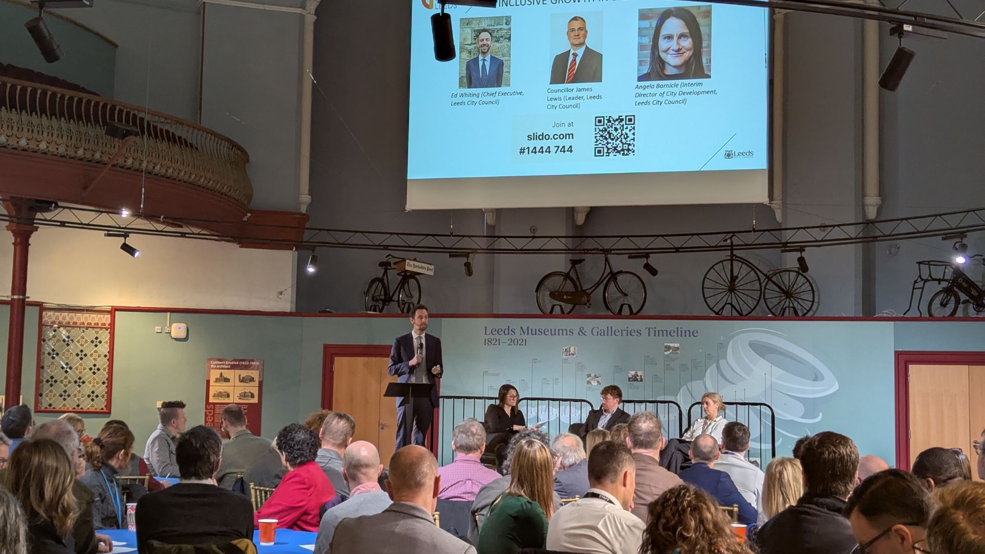 Chief Executive of Leeds City Council delivers speech at Leeds City Museum